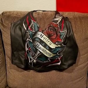 Harley-Davidson Red and Black Graphic Sleeveless Tank Top